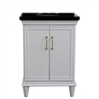 25 in. Single Wooden Vanity  White with Black Galaxy Oval Sink