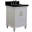 25 in. Single Wooden Vanity  White with Black Galaxy Oval Sink