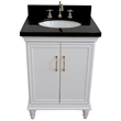 25 in. Single Wooden Vanity  White with Black Galaxy Oval Sink
