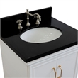 25 in. Single Wooden Vanity  White with Black Galaxy Oval Sink