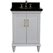 25 in. Single Wooden Vanity  White with Black Galaxy Oval Sink