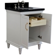 25 in. Single Wooden Vanity  White with Black Galaxy Oval Sink