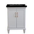 25 in. Single Wooden Vanity  White with Black Galaxy Rectangle Sink