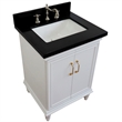 25 in. Single Wooden Vanity  White with Black Galaxy Rectangle Sink