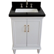 25 in. Single Wooden Vanity  White with Black Galaxy Rectangle Sink