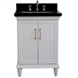25 in. Single Wooden Vanity  White with Black Galaxy Rectangle Sink