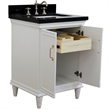 25 in. Single Wooden Vanity  White with Black Galaxy Rectangle Sink