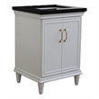 25 in. Single Wooden Vanity  White with Black Galaxy Rectangle Sink