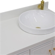 37 in. Single Wooden Vanity  White White Quartz Round Right Door.Right Sink
