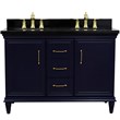 49 in. Double Wooden Vanity Blue with Black Galaxy Oval Sink