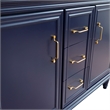 49 in. Double Wooden Vanity Blue with Black Galaxy Rectangle Sink