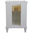 25 in. Single Wooden Vanity  White with Gray Granite Oval Sink