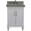 25 in. Single Wooden Vanity  White with Gray Granite Oval Sink