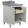 25 in. Single Wooden Vanity  White with Gray Granite Oval Sink