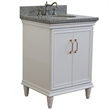 25 in. Single Wooden Vanity  White with Gray Granite Oval Sink