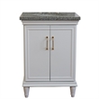 25 in. Single Wooden Vanity  White with Gray Granite Oval Sink