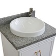 25 in. Single Wooden Vanity  White with Gray Granite Round Sink