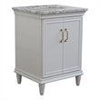 25 in. Single Wooden Vanity  White with White Carrara Oval Sink