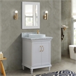 25 in. Single Wooden Vanity  White with White Carrara Rectangle Sink