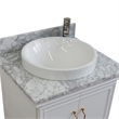 25 in. Single Wooden Vanity  White with White Carrara Rectangle Sink