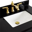 31 in. Single Wooden Vanity  Dark Gray with Black Galaxy Rectangle Sink