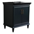 31 in. Single Wooden Vanity  Dark Gray with Black Galaxy Rectangle Sink