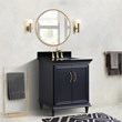 31 in. Single Wooden Vanity  Dark Gray with Black Galaxy Rectangle Sink