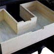31 in. Single Wooden Vanity  Dark Gray with Black Galaxy Rectangle Sink
