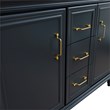 49 in. Double Wooden Vanity Dark Gray with White Carrara Rectangle Sink