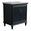 31 in. Single Wooden Vanity  Dark Gray with Gray Granite Oval Sink
