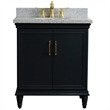 31 in. Single Wooden Vanity  Dark Gray with Gray Granite Oval Sink