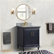 31 in. Single Wooden Vanity  Dark Gray with Gray Granite Oval Sink