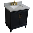 31 in. Single Wooden Vanity  Dark Gray with Gray Granite Rectangle Sink