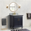 31 in. Single Wooden Vanity  Dark Gray with Gray Granite Rectangle Sink