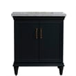 31 in. Single Wooden Vanity  Dark Gray with Gray Granite Rectangle Sink