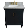 31 in. Single Wooden Vanity  Dark Gray with Gray Granite Rectangle Sink