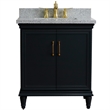 31 in. Single Wooden Vanity  Dark Gray with Gray Granite Rectangle Sink