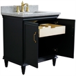 31 in. Single Wooden Vanity  Dark Gray with Gray Granite Rectangle Sink