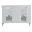 49 in. Double Wooden Vanity White with White Quartz Round Sink