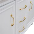 49 in. Double Wooden Vanity White with White Quartz Round Sink