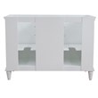 49 in. Double Wooden Vanity White with White Carrara Rectangle Sink
