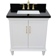 31 in. Single Wooden Vanity  White with Black Galaxy Rectangle Sink