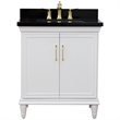 31 in. Single Wooden Vanity  White with Black Galaxy Rectangle Sink