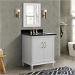 31 in. Single Wooden Vanity  White with Black Galaxy Rectangle Sink