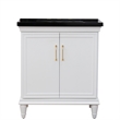 31 in. Single Wooden Vanity  White with Black Galaxy Rectangle Sink