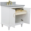 31 in. Single Wooden Vanity  White with Gray Granite Oval Sink