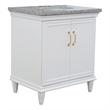 31 in. Single Wooden Vanity  White with Gray Granite Oval Sink