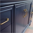 49 in. Single Wooden Vanity  Blue with Black Galaxy Granite Rectangle Sink