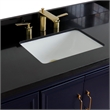 49 in. Single Wooden Vanity  Blue with Black Galaxy Granite Rectangle Sink