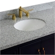 49 in. Single Wooden Vanity  Blue with Gray Granite Oval Sink